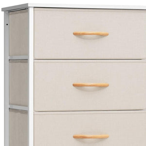 HomeRoots 18" Stylish Steel and Fabric Six Drawer Chest for Space-Saving Storage in Small Rooms and Closets Blue, Black 484695