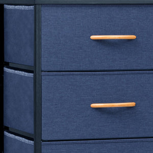 Homeroots 18" Blue And Black Steel And Fabric Six Drawer Chest  Steel And Fabric 484695