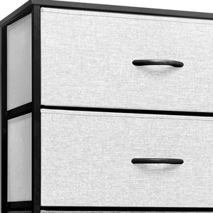 Homeroots 23" Gray And Black Steel And Fabric Five Drawer Double Dresser  Steel And Fabric 484707