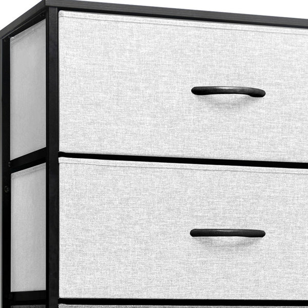 Homeroots 23" Gray And Black Steel And Fabric Five Drawer Double Dresser  Steel And Fabric 484707