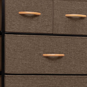 HomeRoots 23" Steel and Fabric Six Drawer Combo Dresser - Stylish Storage Solution for Small Spaces and More Brown 484710