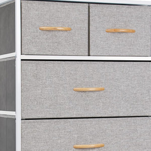 HomeRoots 23" Steel and Fabric Six Drawer Combo Dresser - Stylish Storage Solution for Small Spaces and More Gray, White 484712