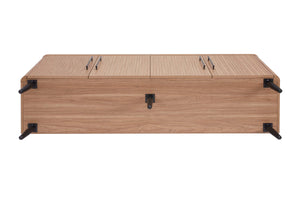 English Elm Jodie 65" Fluted Sideboard with Ribbed Doors, 8 Hidden Shelves, Soft-Close, Metal Legs, Modern Appeal Maple B365P397678