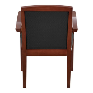 OSP Home Furnishings Sonoma Cherry Solid Hardwood Guest Chair with Classic Back for Dining or Reception Upholstered SON79CHY-3