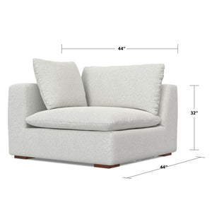 English Elm Jasmine Right Arm Sofa Module - Stylish Cloud Grey Performance Fabric, Custom Configurations & Comfort B136P199225