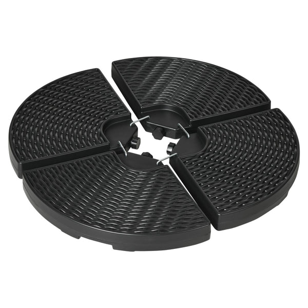 English Elm Outsunny Heavy-Duty Patio Umbrella Base Weights - 4-Piece Set, Fillable, Weather-Resistant Black W2225P174148-GIGA