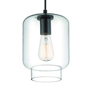 HomeRoots Candle Style Metal Dimmable Chandelier with Glass Shades for Elegant Dining Room Ceiling Light Black / Clear 7.09" W x 10.18" H x 7.09" D 484970