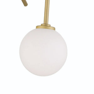 Brass Four Light Dimmable Chandelier with White Shades for Elegant Dining Rooms