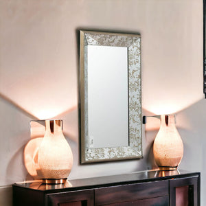 Homeroots 24" Silver Glass Framed Accent Mirror  Mdf 484983