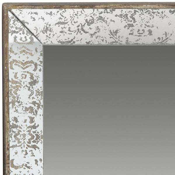 Homeroots 24" Silver Glass Framed Accent Mirror  Mdf 484983