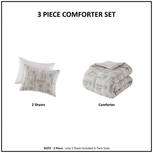 English Elm 3 Piece Oversized Comforter Set Full/Queen - Cotton Blend Face, Plush Polyester Fill, Hotel-Style Cozy Ivory 22.83 L x 21.65 W x 9.84 H B035P280382