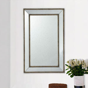 Homeroots Silver Rectangle Accent Mirror  Mdf 484989