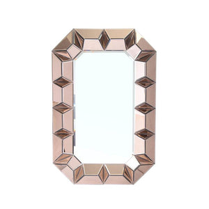 Homeroots 35" Rose Gold Glass Framed Accent Mirror  Glass 484995