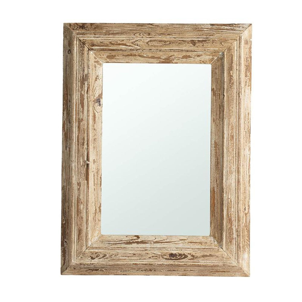 Homeroots 39" Natural Distressed Wood Framed Accent Mirror  70% Fir Wood,15% Mirror,15% Mdf 484996