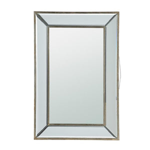 Homeroots 16" Silver Glass Framed Accent Mirror  Glass 484998