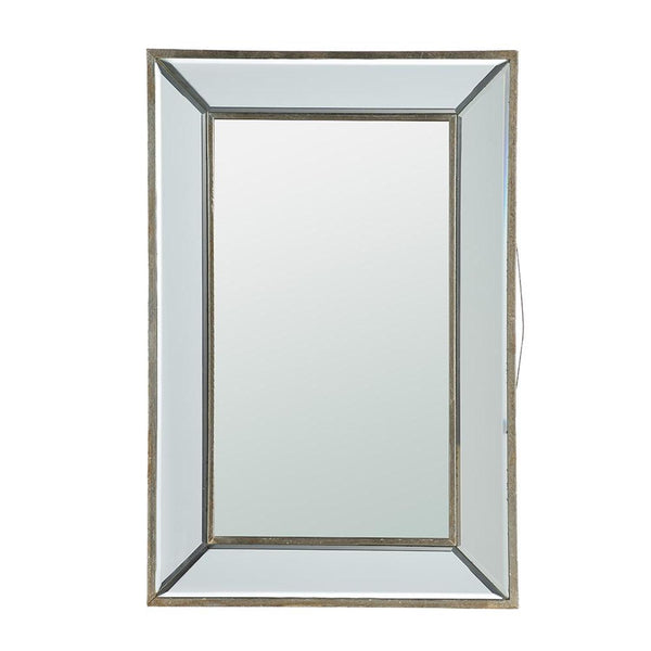 Homeroots 16" Silver Glass Framed Accent Mirror  Glass 484998
