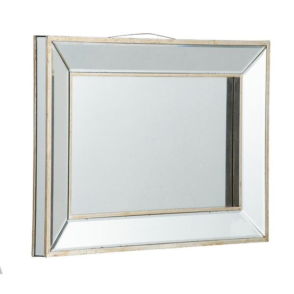 Homeroots 16" Silver Glass Framed Accent Mirror  Glass 484998