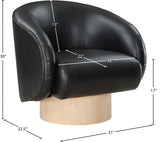 Gibson Black Vegan Leather Swivel Accent Chair 484Black Meridian Furniture