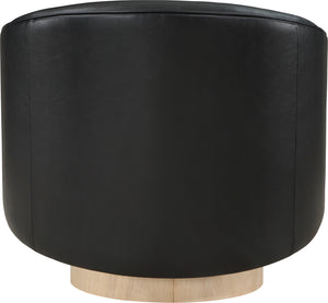 Gibson Black Vegan Leather Swivel Accent Chair 484Black Meridian Furniture