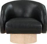 Gibson Black Vegan Leather Swivel Accent Chair 484Black Meridian Furniture