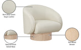 Gibson Cream Vegan Leather Swivel Accent Chair 484Cream Meridian Furniture