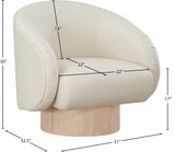 Gibson Cream Vegan Leather Swivel Accent Chair 484Cream Meridian Furniture