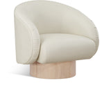 Gibson Cream Vegan Leather Swivel Accent Chair 484Cream Meridian Furniture