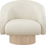 Gibson Cream Vegan Leather Swivel Accent Chair 484Cream Meridian Furniture