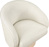 Gibson Cream Vegan Leather Swivel Accent Chair 484Cream Meridian Furniture