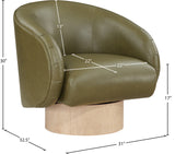 Gibson Olive Vegan Leather Swivel Accent Chair 484Olive Meridian Furniture