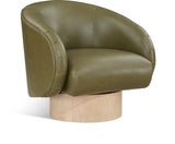 Gibson Olive Vegan Leather Swivel Accent Chair 484Olive Meridian Furniture