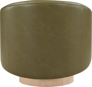 Gibson Olive Vegan Leather Swivel Accent Chair 484Olive Meridian Furniture