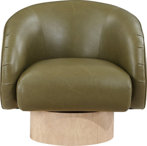 Gibson Olive Vegan Leather Swivel Accent Chair 484Olive Meridian Furniture