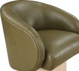 Gibson Olive Vegan Leather Swivel Accent Chair 484Olive Meridian Furniture