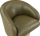 Gibson Olive Vegan Leather Swivel Accent Chair 484Olive Meridian Furniture