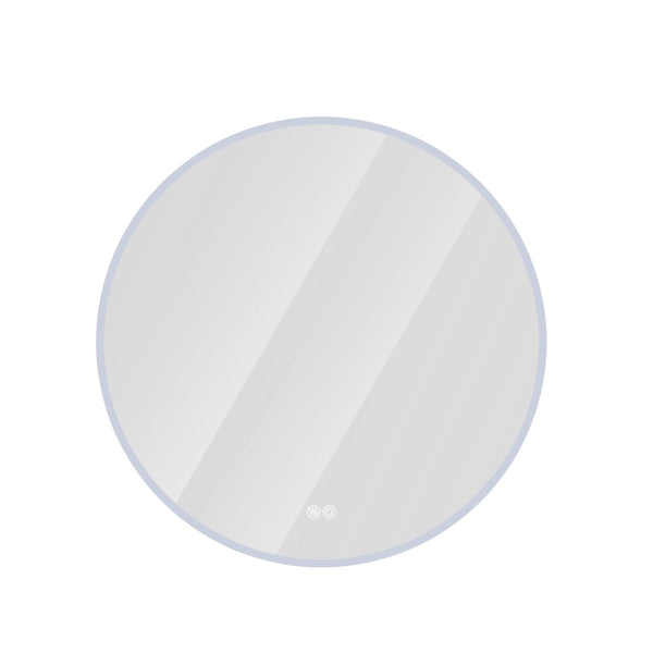 English Elm Round Led Wall Mirror with Dimming Touch Control for Bathroom Vanity or Bedroom W2071P313051