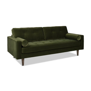 English Elm Jennifer Taylor Home - Nicholas 83.5" Mid-Century Sofa in Olive Performance Velvet — Durable Hardwood Frame, Plush Support B2719P238301