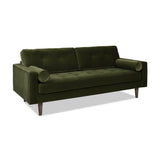 English Elm Nicholas 83.5" Mid-Century Modern Sofa, Olive Green Performance Velvet