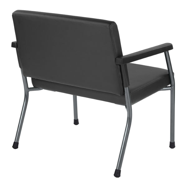 OSP Home Furnishings Bariatric Big and Tall Guest Chair with Reinforced Metal Frame for Waiting Rooms Black BC9603-R107
