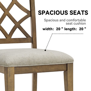 English Elm Wooden Frame Upholstered Dining Chairs Set Of 2 - Mid-Century Retro Style For Dining & Living Spaces W2582P205379-GIGA