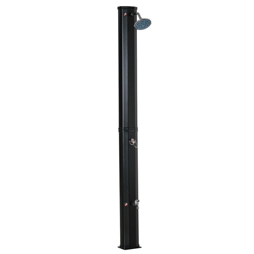 English Elm Outsunny Freestanding Solar Poolside Shower with 360 Head and 9.2 Gallon Heated Tank W2225P200538