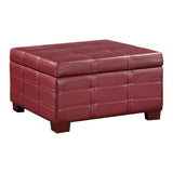 OSP Home Furnishings Detour Strap Ottoman Crimson Red