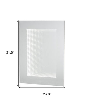 HomeRoots 32" Silver Lighted Frame Accent Mirror - Modern Elegance for Any Room, Ideal for Versatile Décor Choices 485003