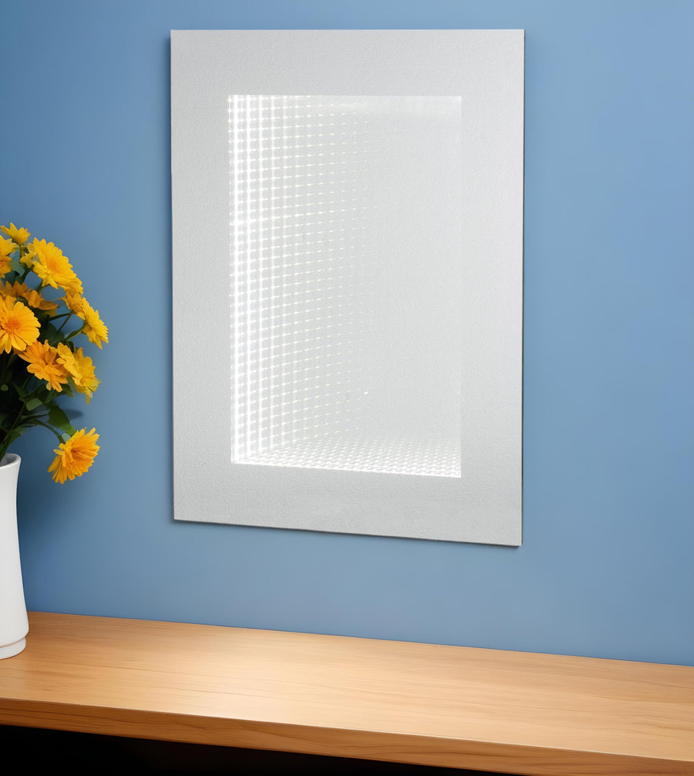 Homeroots 32" Silver Lighted Frame Accent Mirror  50% Mdf,40% Glass,5% Wire,5% Adapter 485003