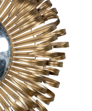 Homeroots 27" Gold Sunburst Iron Framed Accent Mirror  Iron 485007