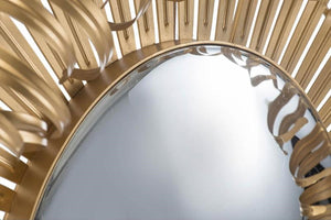 Homeroots 27" Gold Sunburst Iron Framed Accent Mirror  Iron 485007