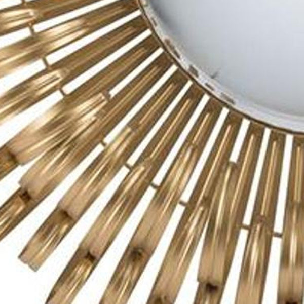 Homeroots 27" Gold Sunburst Iron Framed Accent Mirror  Iron 485007