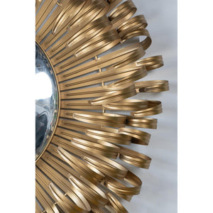 Homeroots 27" Gold Sunburst Iron Framed Accent Mirror  Iron 485007