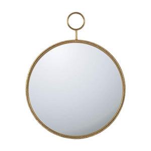 Homeroots 32" Gold Round Iron Framed Accent Mirror  Iron 485008