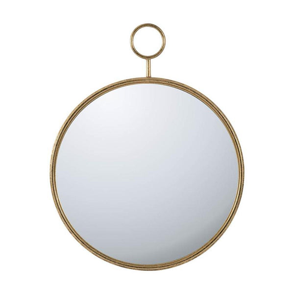 Homeroots 32" Gold Round Iron Framed Accent Mirror  Iron 485008